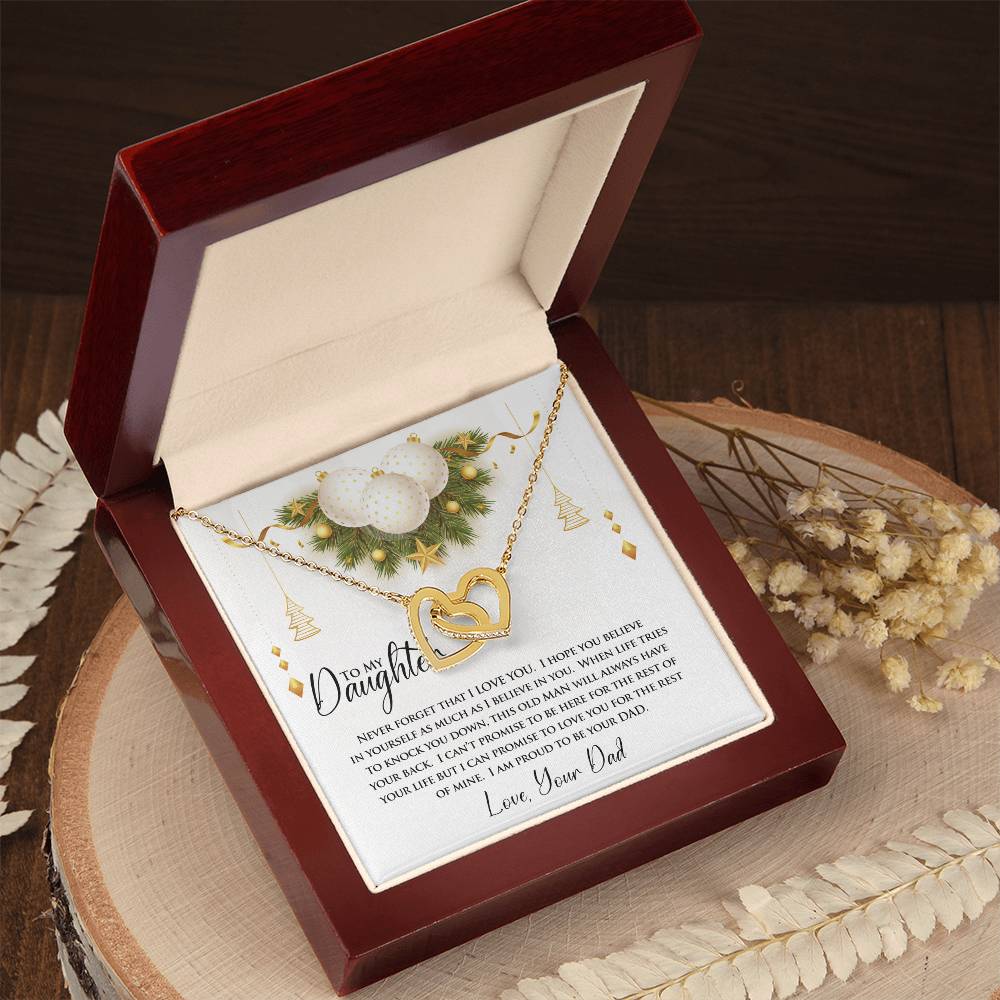 To My Daughter | Never Forget That I Love You | Interlocking Hearts Necklace
