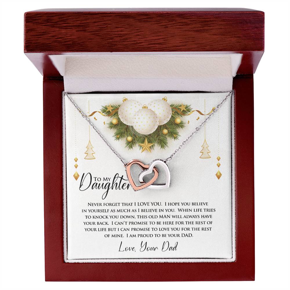 To My Daughter | Never Forget That I Love You | Interlocking Hearts Necklace
