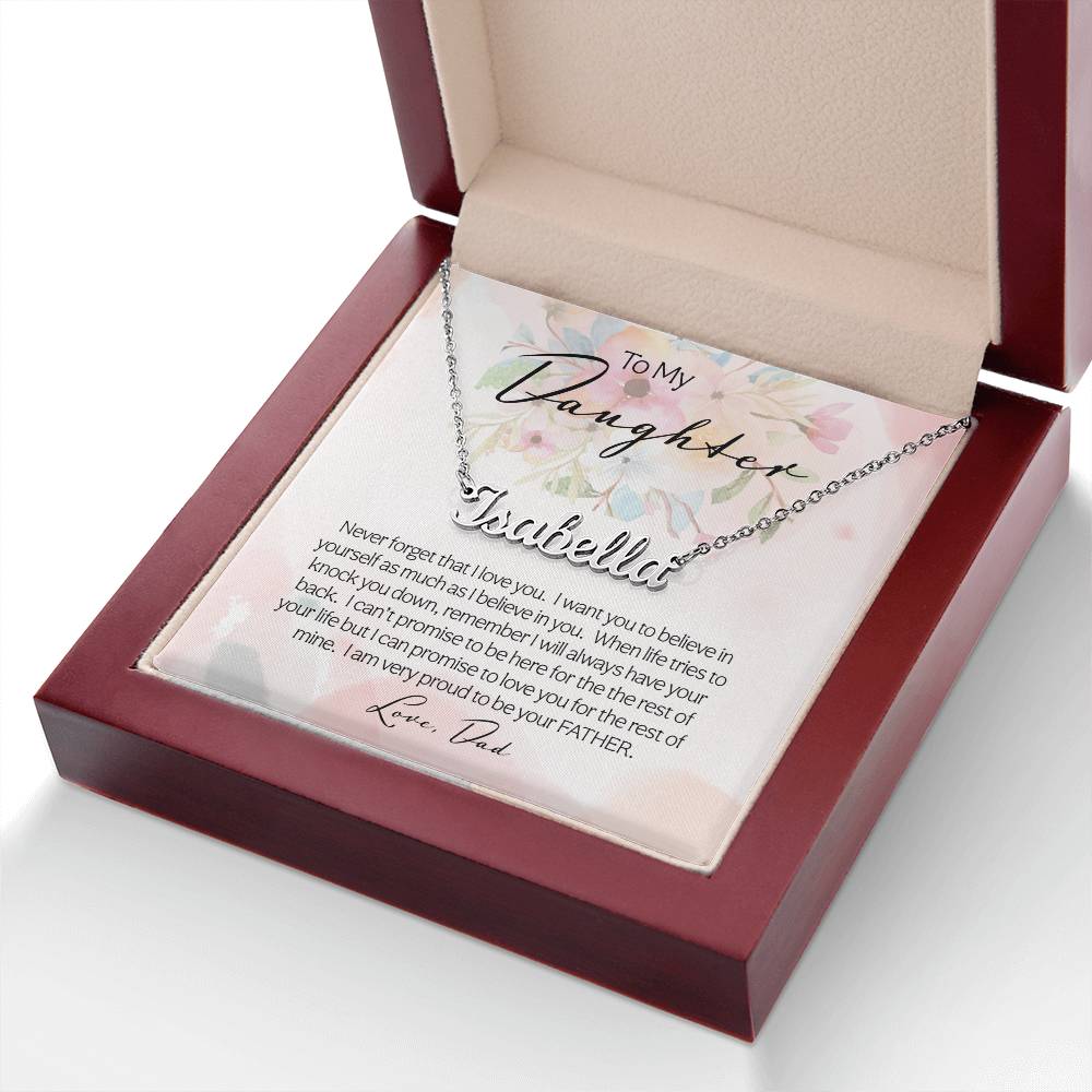 To My Daughter | Never Forget | Personalize Necklace