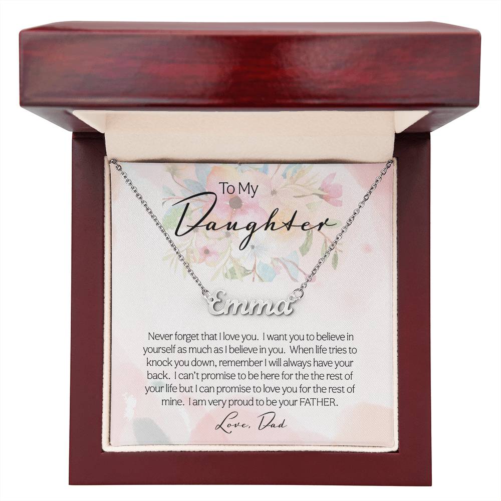 To My Daughter | Never Forget | Personalize Necklace