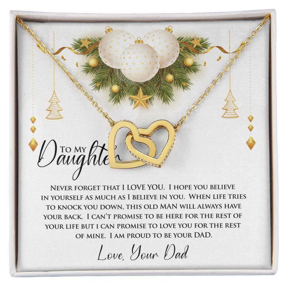 To My Daughter | Never Forget That I Love You | Interlocking Hearts Necklace