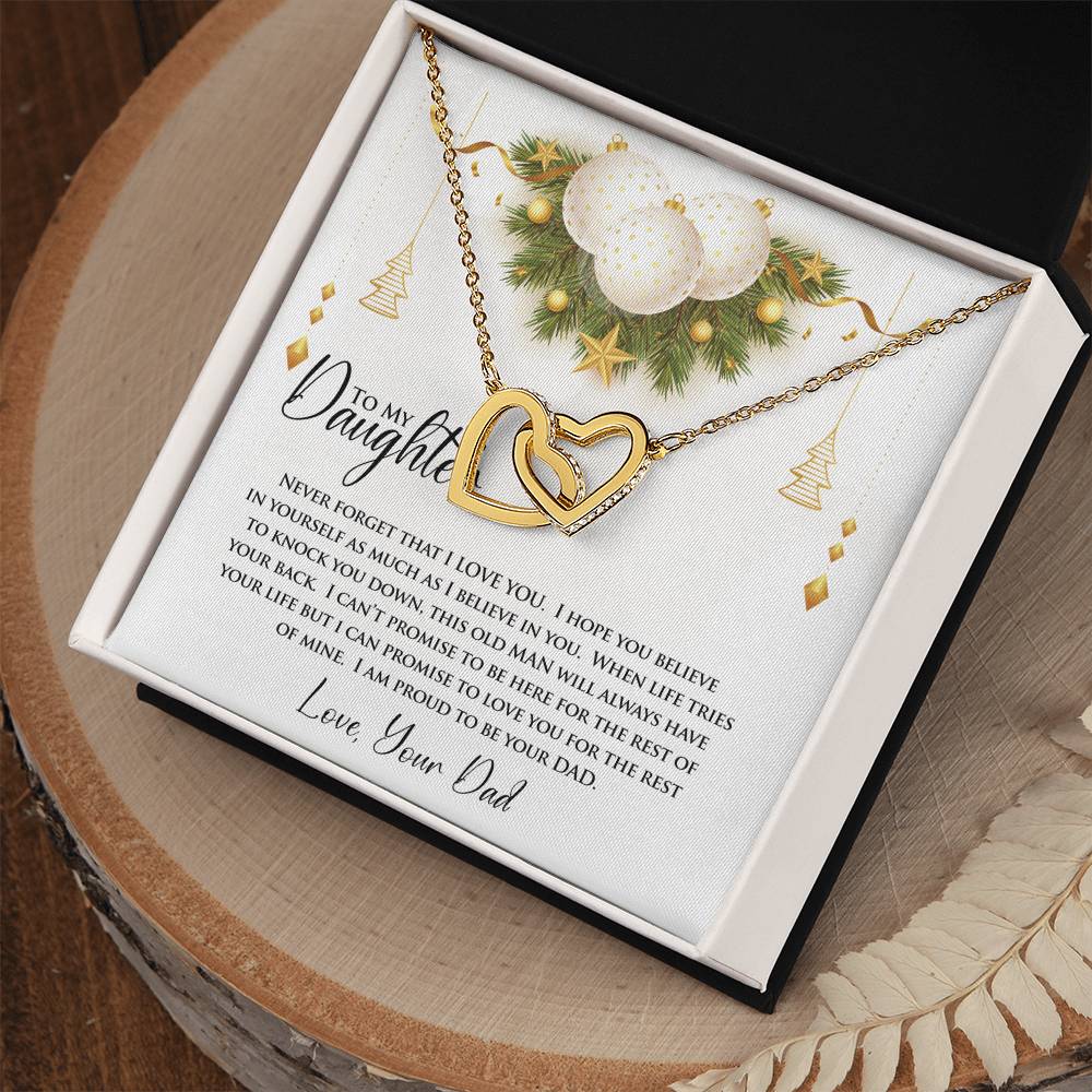 To My Daughter | Never Forget That I Love You | Interlocking Hearts Necklace