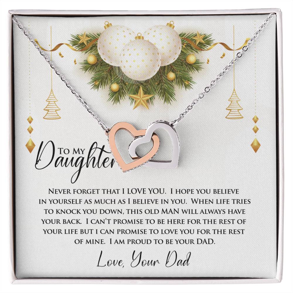 To My Daughter | Never Forget That I Love You | Interlocking Hearts Necklace