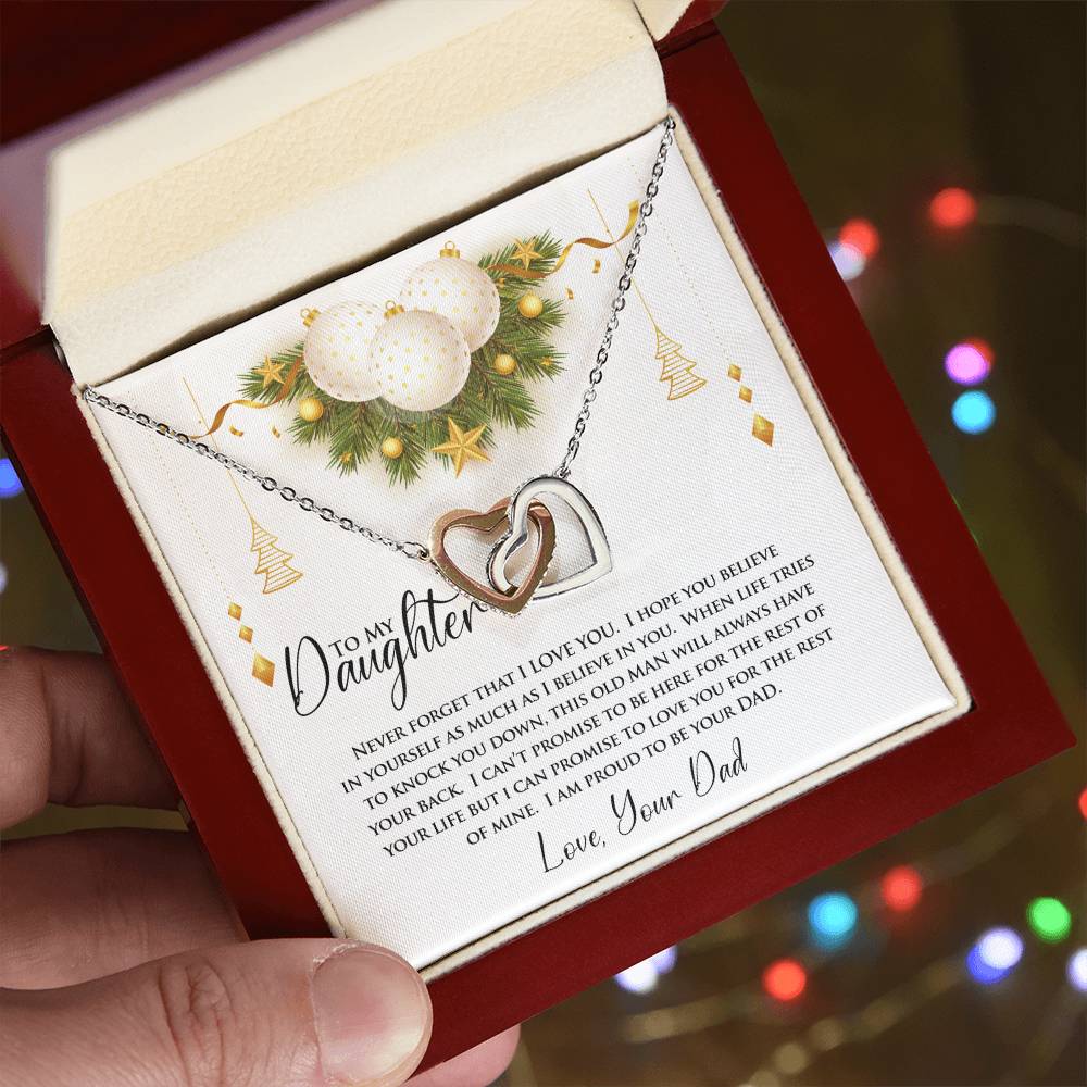 To My Daughter | Never Forget That I Love You | Interlocking Hearts Necklace