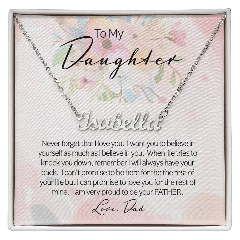 To My Daughter | Never Forget | Personalize Necklace