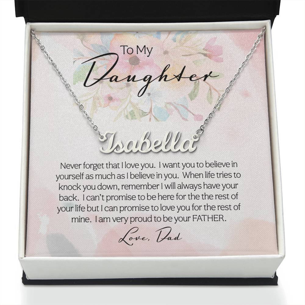 To My Daughter | Never Forget | Personalize Necklace