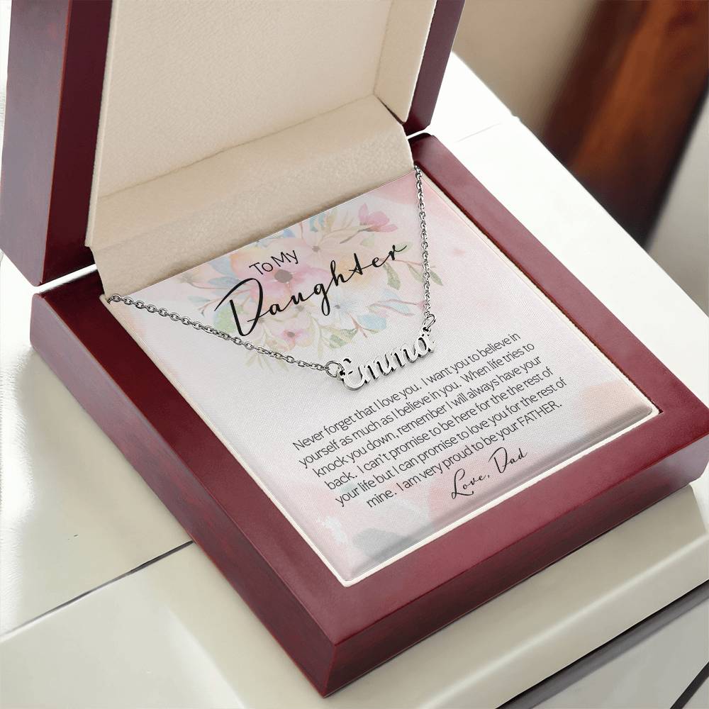 To My Daughter | Never Forget | Personalize Necklace