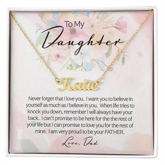 To My Daughter | Never Forget | Personalize Necklace