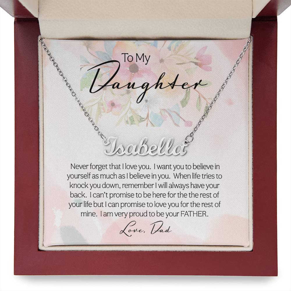 To My Daughter | Never Forget | Personalize Necklace