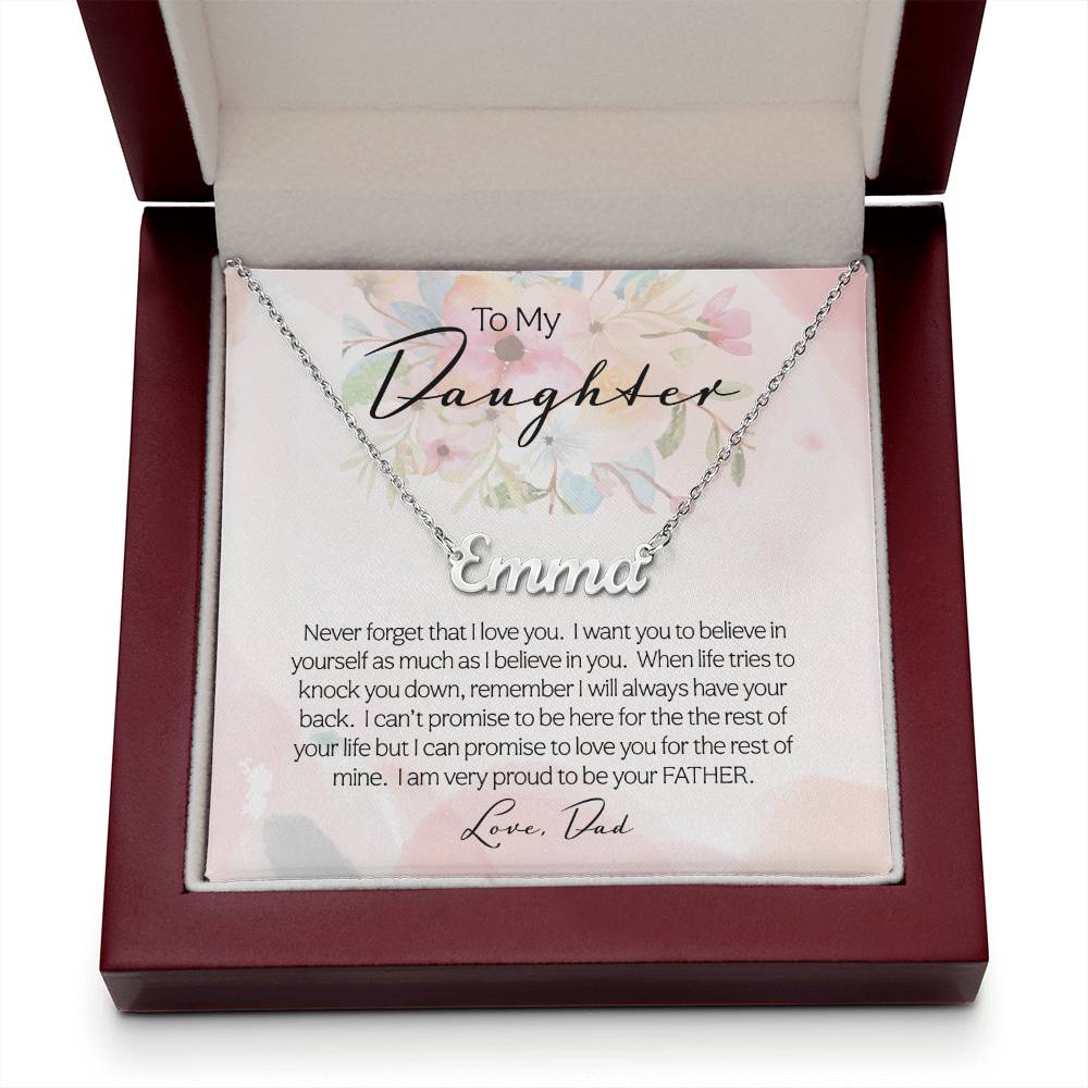 To My Daughter | Never Forget | Personalize Necklace