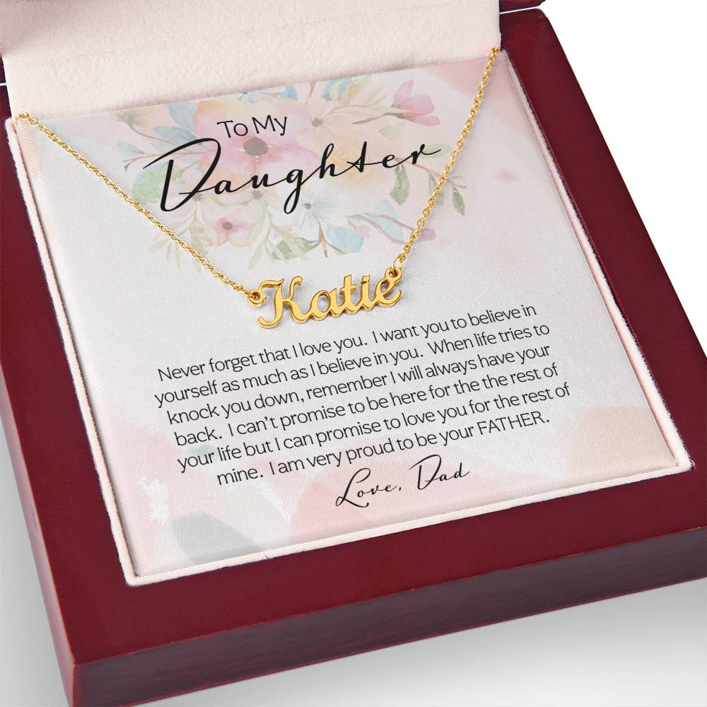 To My Daughter | Never Forget | Personalize Necklace